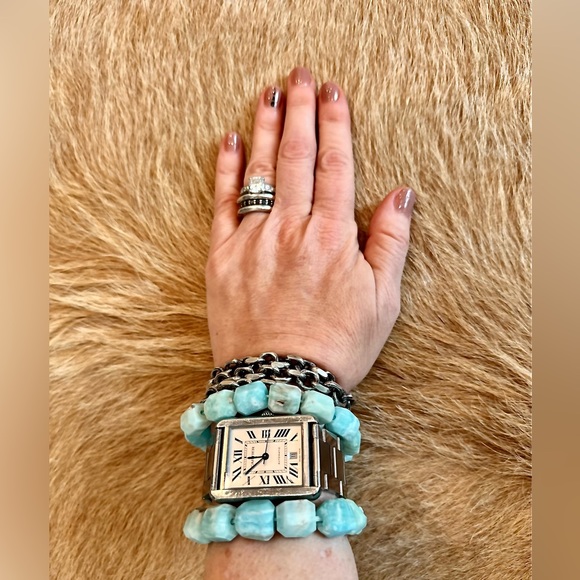 NWT blue aragonite bracelets set of two or 4 - Picture 7 of 8